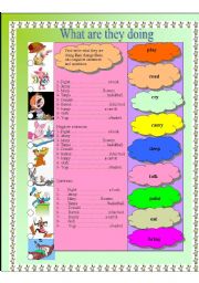 English Worksheet: present continuous tense