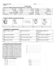 English worksheet: exercises