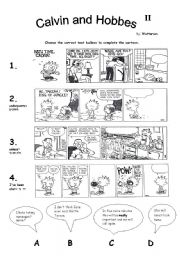 English Worksheet: Calvin and Hobbes II