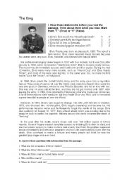 English Worksheet: The King