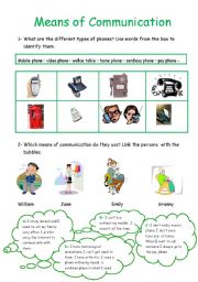 English Worksheet: means of communication