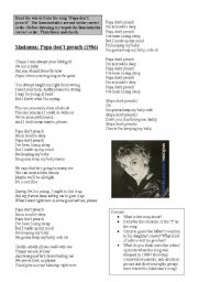 English Worksheet: Madonna - Papa dont preach