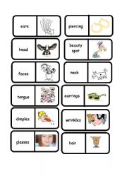 English Worksheet: FACE : domino 1/2