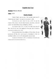 English Worksheet: charlie chaplin