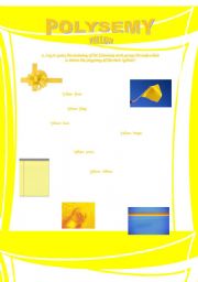 English Worksheet: Polysemy - Yellow