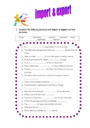 Business English: difference IMPORT & EXPORT + derivates
