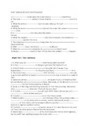 English Worksheet: past simple or past continuous