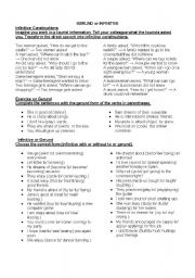 English Worksheet: INFINITIVE AND GERUND