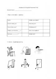 English worksheet: Elementary-level Assessment