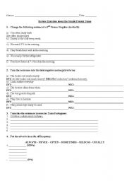 English worksheet: Review activities about Simple Present
