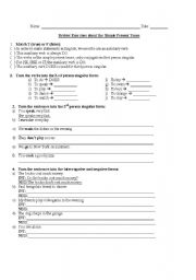 English worksheet: Review Simple Present