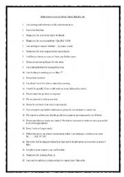 English Worksheet: Expressions to use in business letters