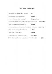 English Worksheet: The Worlds Easiest Quiz
