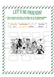 English Worksheet: Let`s be friends!