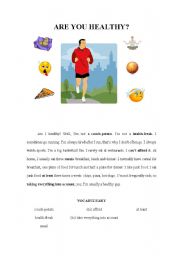 English Worksheet: ARE YOU HEALTHY?