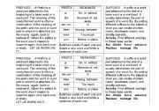 English Worksheet: Prefix and Suffix definitions and samples