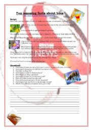 English worksheet: BBC News Video: Ten Amazing facts about Honey Bees