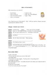 English worksheet: At the Dentist