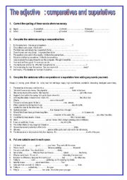 English Worksheet: The adjecvtive : comparatives and superlatives