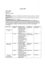 English worksheet: Lesson Plan