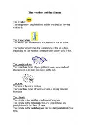 English Worksheet: weather and climate