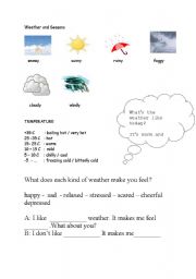 English worksheet: WEATHER FORECAST