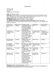 English Worksheet: Lesson Plan