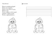 English worksheet: colour the clown