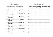 English Worksheet: Have- Has 