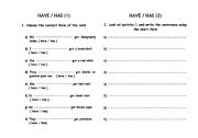 English worksheet: Have - has 