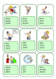 English Worksheet: Irregular Verbs Card Game / Part 8