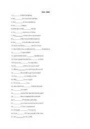 English Worksheet: was-were