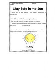 English Worksheet: safe in the sun