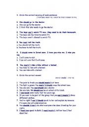 English worksheet: modals worksheet