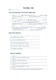 English Worksheet: past simple worksheet