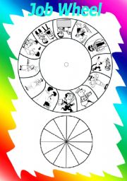 English Worksheet: job wheel