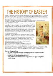 English Worksheet: THE HISTORY OF EASTER