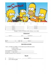 English Worksheet: Simpsons possessive pronouns and family review