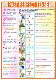 English Worksheet: PAST PERFECT TENSE