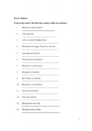 English worksheet: Error Analysis