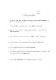 English Worksheet: Othello Background Quiz