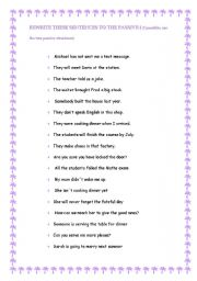 English Worksheet: PASSIVE VOICE