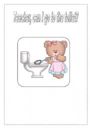 Cute poster for the classroom-asking permission to go to the toilet