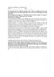 English Worksheet: Valantine`s day