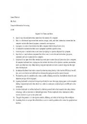 English worksheet: Chapter 5 & 6 Terms