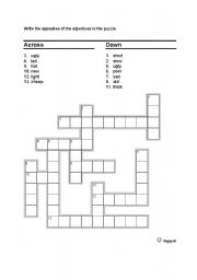 English worksheet: Adjectives Puzzle