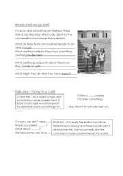 English Worksheet: Where shall we go to eat?