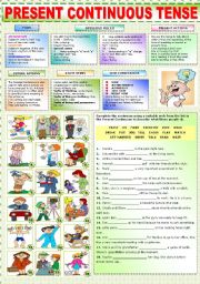 English Worksheet: THE PRESENT CONTINUOUS TENSE