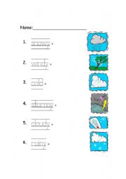 English Worksheet: weather conditions for kids