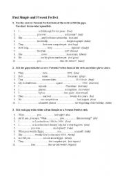 English Worksheet: Past Simple and Present Perfect